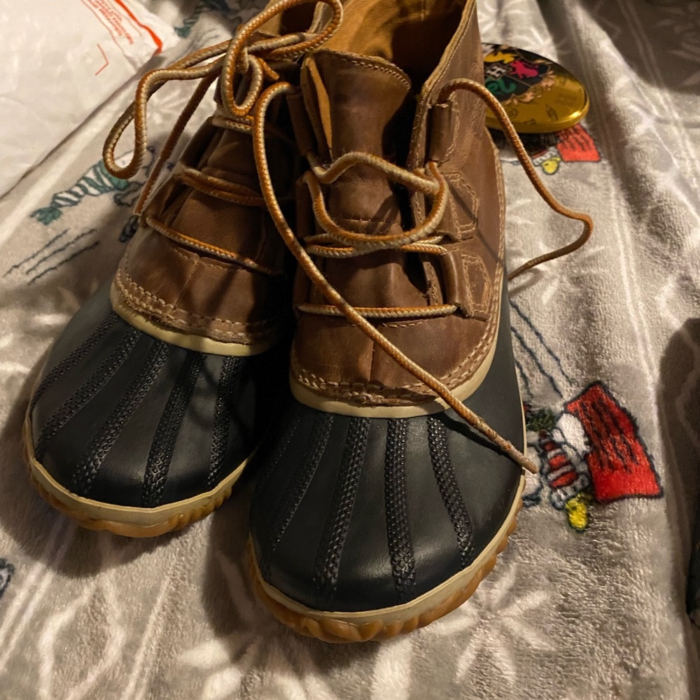 Sorel leather and rubber boots